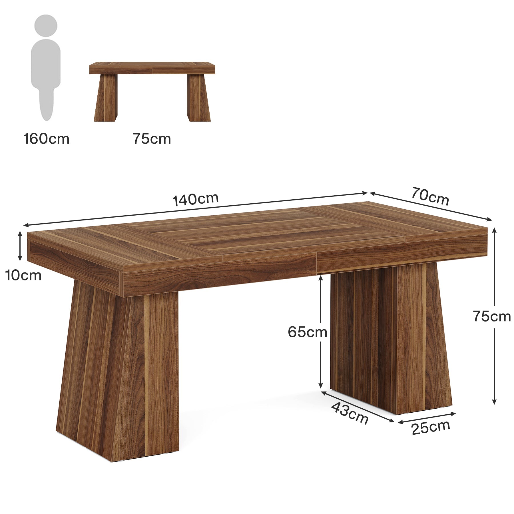 Tribesigns Mesa de comedor de 140 cm, Mesa de cocina de madera para 4-6 personas