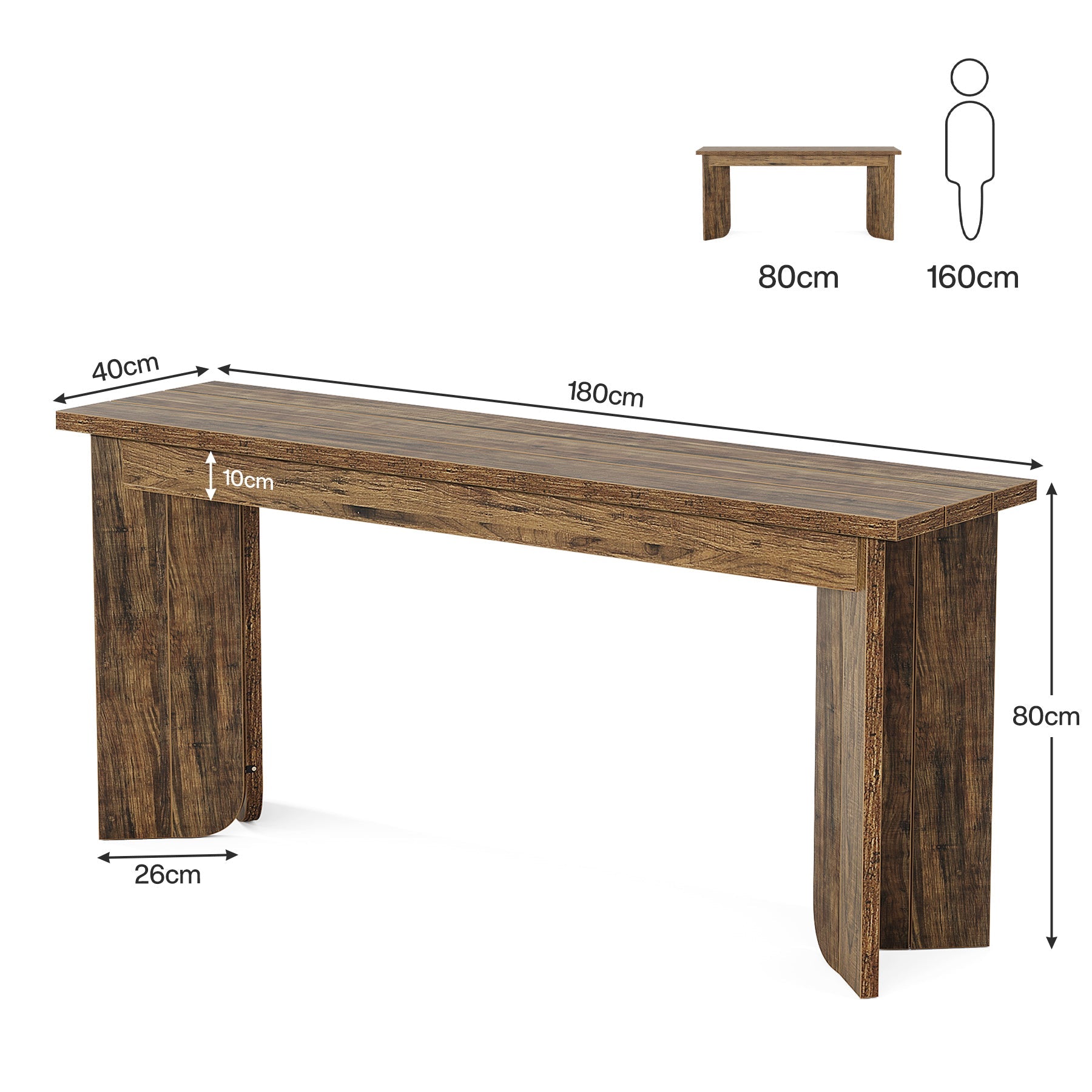 Tribesigns Mesa consola de 180 x 40 x 80,5 cm, Mesa consola extralarga
