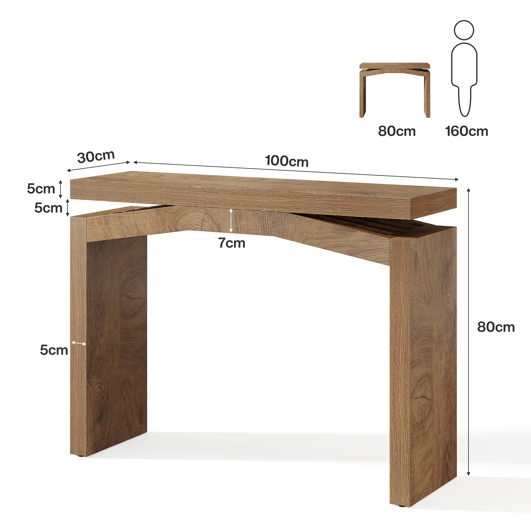 Tribesigns Mesa consola 100 cm (estrecha), Mesa de pasillo estilo granja con diseño moderno