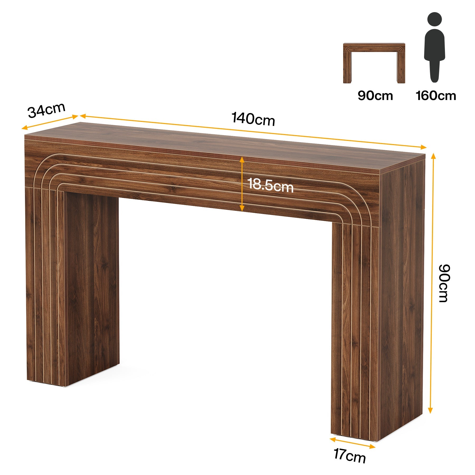Tribesigns Mesas de consola, Mesa de entrada estrecha Mesa de sofá de 140 cm de largo