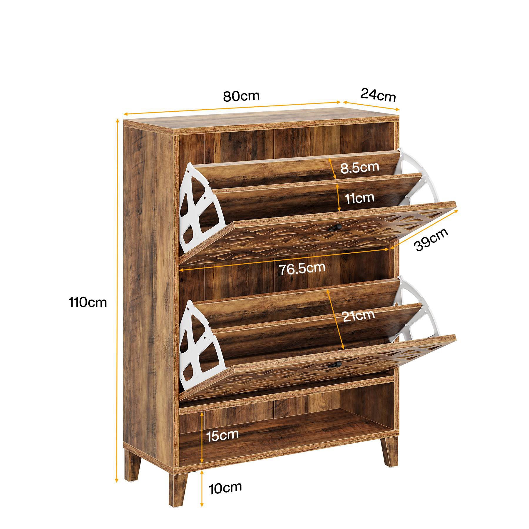 Tribesigns Organizador de zapatos de 80 cm con 2 cajones plegables