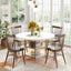 Round Dining Table, 47" Kitchen Dinner Table with Storage Shelf Tribesigns